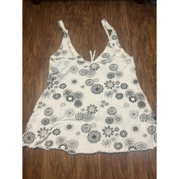 y2k babydoll bow girly feminine White Floral Cami Medi Cottage Coquette Whimsy - Picture 3 of 6